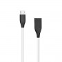 Silicone cable USB - Micro USB (white, 1m)