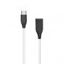 Silicone cable USB - USB-C (white, 1m)