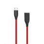 Silicone cable USB - Micro USB (red, 1m)