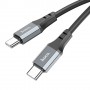 Silikoninis kabelis USB-C - USB-C, 60W (juodas, 3m)
