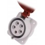 Industrial flush electric socket Pawbol B.1058 (32A, 5P, 400V, IP44)