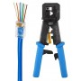 Tinklo užspaudimo replės SWTP003 perkišamoms jungtims (RJ45/RJ12 8P/6P/4P)