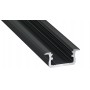 Aluminum profile Lumines for LED strips (black, anodized, 3m)