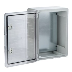 Plastic box Plastim PP3015 (400x300x220, with transparent door, gray, IP65, IK08)