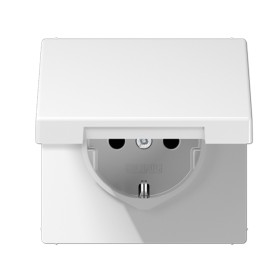 Socket with grounding and cover JUNG LS1520KLWW (white, 16A/250V)