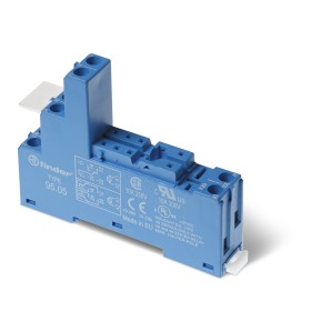 Socket with screw contacts, metal holder for 40 series relays on DIN rail, Finder 9505SPA