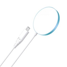 Magnetic Wireless Charger CHOETECH, 15W, iPhone 14, blue